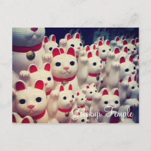 Gotokuji Temple's Maneki Neko Lucky Cats Postcard