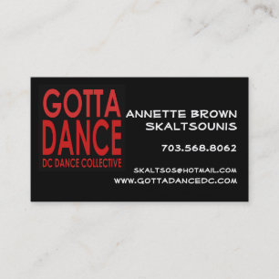 Gotta Dance Business Card