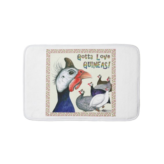Gotta Love Guineas! Bath Mat (Front)