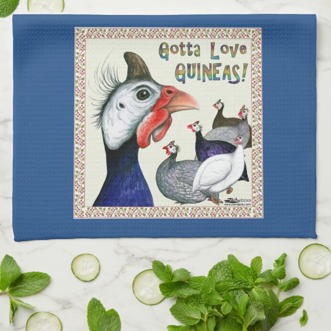Gotta Love Guineas! Tea Towel (Folded)