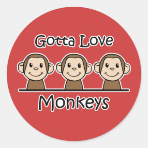 Gotta Love Monkeys Classic Round Sticker