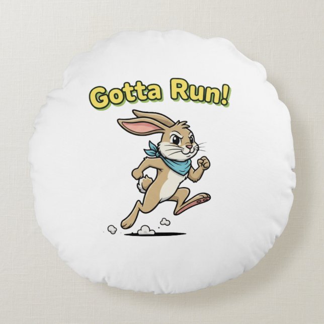 Gotta Run! / Got To Go Slow Hybrid Double Sided Round Cushion (Front)