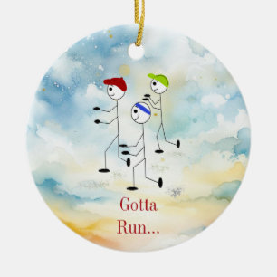 Gotta Run Running Figures Ceramic Tree Decoration