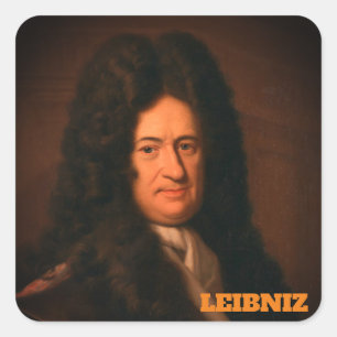 Gottfried Wilhelm Leibniz (c. 1695) Square Sticker