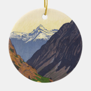 Gotthard Pass mountain pass in the Alps Ceramic Tree Decoration