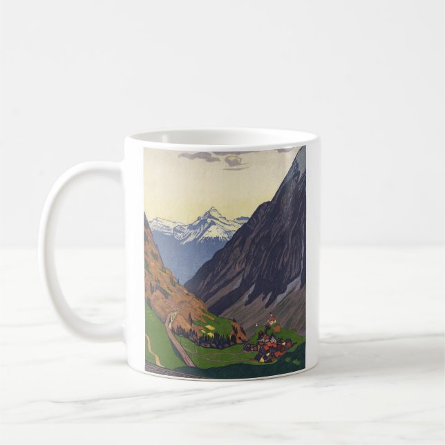 Gotthard Pass mountain pass in the Alps Coffee Mug (Left)