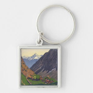 Gotthard Pass mountain pass in the Alps Key Ring