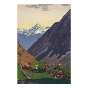 Gotthard Pass mountain pass in the Alps Poster