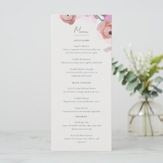 Gouache Blossoms Flat Menu