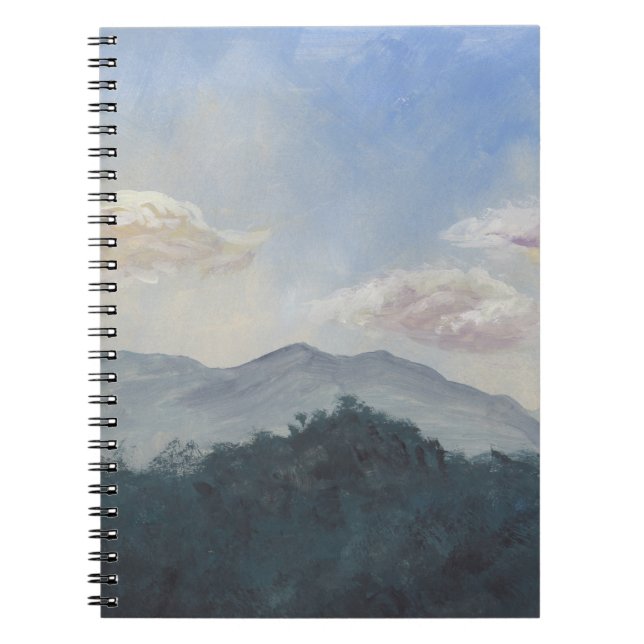 Gouache Blue Mountains: Vibrant Nature Scene Notebook (Front)