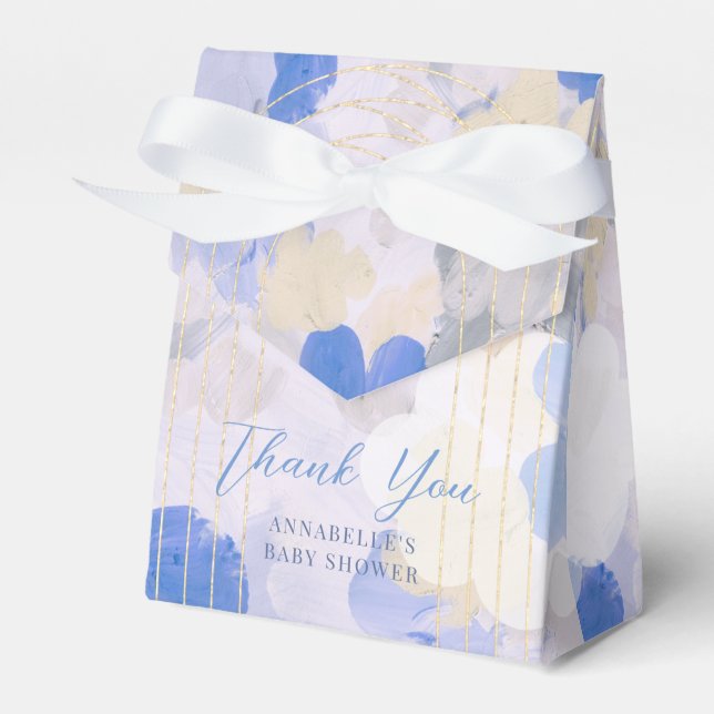 Gouache Paint Brush Stroke Baby Shower Favour Box (Front Side)