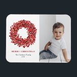Gouache Red Winterberry Wreath Photo Christmas Magnet<br><div class="desc">Bring the beauty of winter into your home with our customisable photo Christmas magnet, featuring a stunning hand-painted gouache red winterberry wreath! This elegant magnet combines your cherished holiday photo with exquisite artistry, making it a perfect keepsake for the festive season. Celebrate the season in style with our customisable photo...</div>