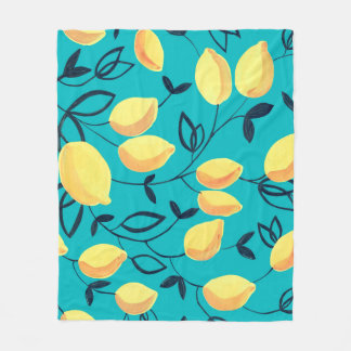 Gouache seamless pattern with decorative yellow le fleece blanket