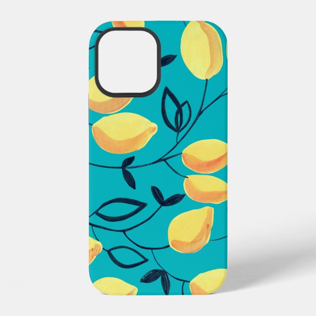 Gouache seamless pattern with decorative yellow le iPhone case (Back)