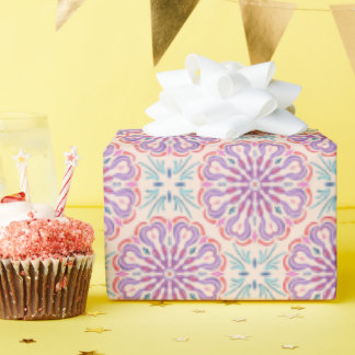 Gouache Style Persian Tile Wrapping Paper