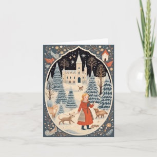 Gouache Vintage Retro Christmas Card
