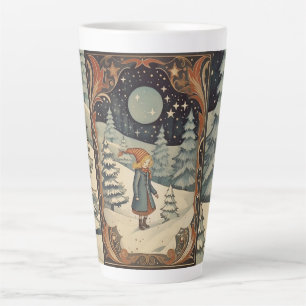 Gouache Vintage Retro Christmas Latte Mug