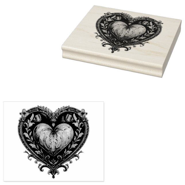  Gouache Wonders: Gouache Valentine Hearts Rubber Stamp (Stamped)