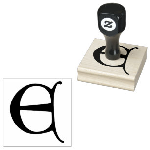 Goudy-Lombardic Gothic Versal Capital Letter E Rubber Stamp