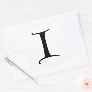 Goudy-Lombardic Gothic Versal Capital Letter I Square Sticker