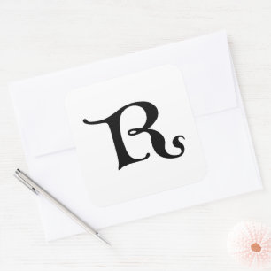 Goudy-Lombardic Gothic Versal Capital Letter R Square Sticker