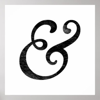 Goudy Old Style Italic Letterpress Black Poster