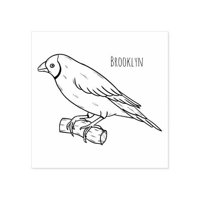 Gouldian finch bird cartoon illustration rubber stamp (Imprint)