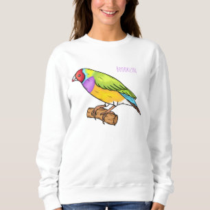Gouldian finch bird cartoon illustration sweatshirt
