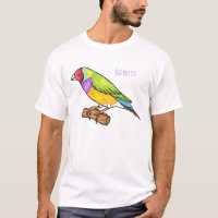 Gouldian finch bird cartoon illustration