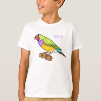 Gouldian finch bird cartoon illustration