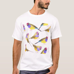 Gouldian finch birds in watercolor T-Shirt