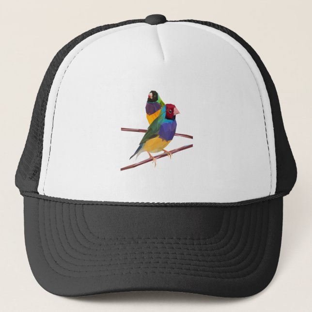 Gouldian Finch Duo Trucker Hat (Front)