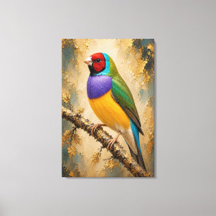 Gouldian Finch Luxury Impasto Canvas Print