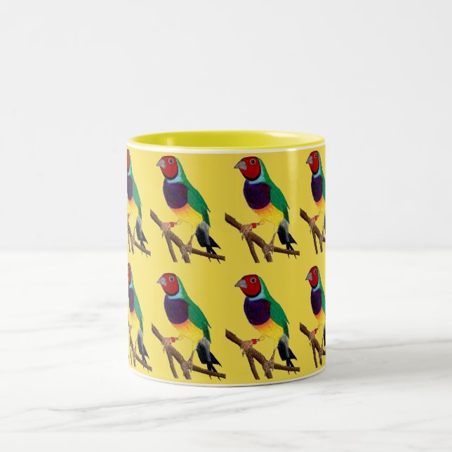 ~ Gouldian Finch ~ Original Art ~ Two-Tone Coffee  Mug (Center)
