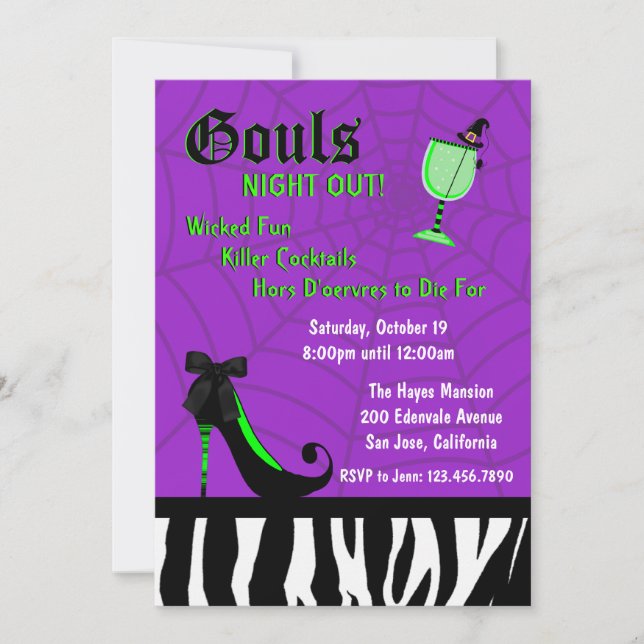 Gouls Night Out Invite [Purple] (Front)