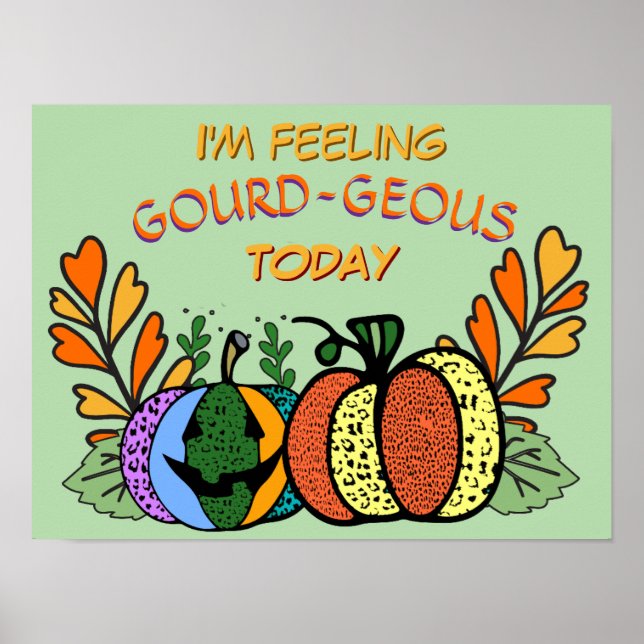 Gourd-geous Fall Pumpkins Poster (Front)