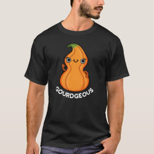 Gourd-geous Funny Gourd Veggie Pun Dark BG T-Shirt