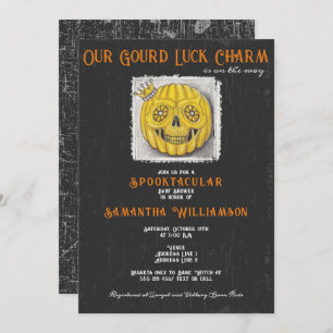 Gourd Luck Charm Halloween Pumpkin Baby Shower Invitation