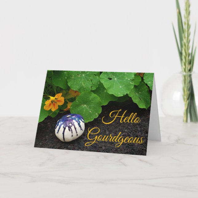 Gourdgeous Purple Pumpkin Card (Front)