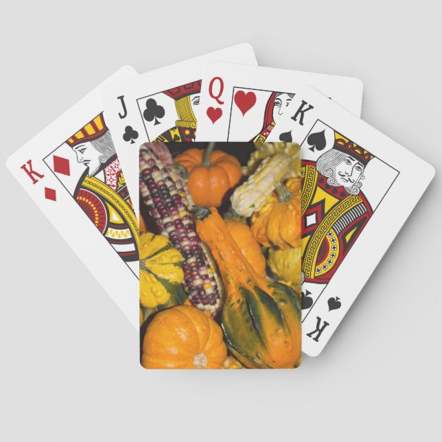 Gourds and Corn Assortment Photography Playing Cards (Back)