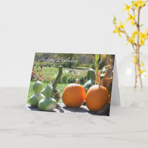 Gourds And Pumkins Nature Birthday Card