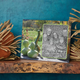 Gourds And Pumpkins Fall Add Your Own Photo Plaque