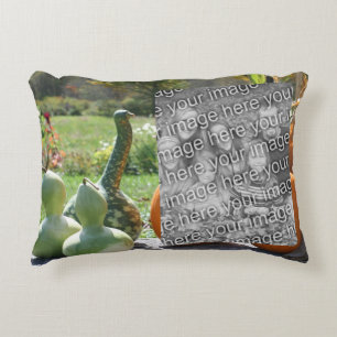 Gourds And Pumpkins Fall Add Your Photo Decorative Cushion