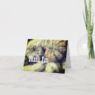 Gourds Black White Partial Colour Thank You Card