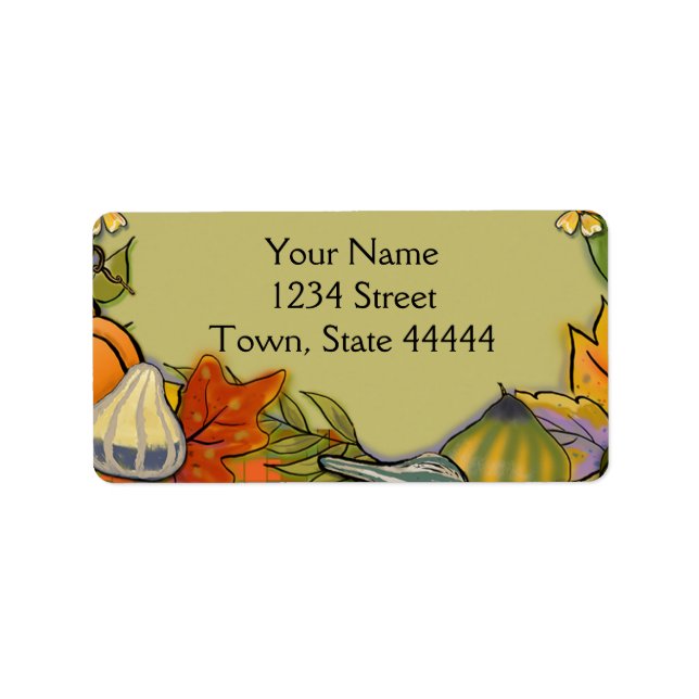 Gourds Thanksgiving Address Labels (Front)