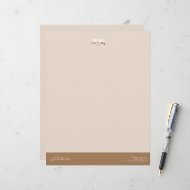 Gourmet Catering Custom Letterhead (Front/Back In Situ)
