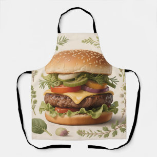 Gourmet Cheeseburger Illustration Apron