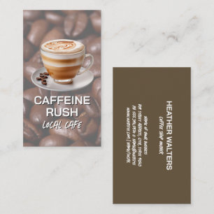 Gourmet Coffee Cup   Coffee Beans Business Card