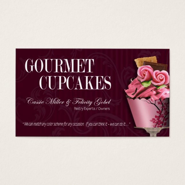 "Gourmet Cupcakes" - Fancy Desserts, Pastries (Front)