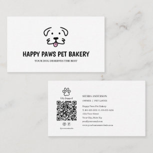 Gourmet Dog Treat Bakery QR Code Business Card